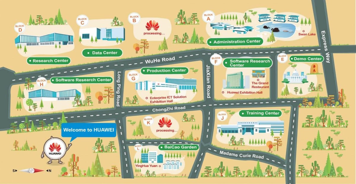 地図のファーウェイ深セン 