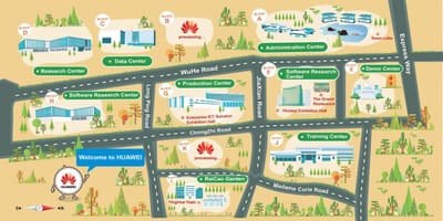 地図のファーウェイ深セン 