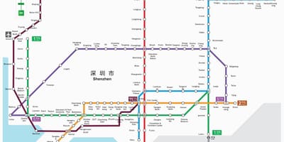 深センのメトロ地図2016年