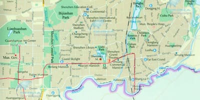 地図の深セン市街