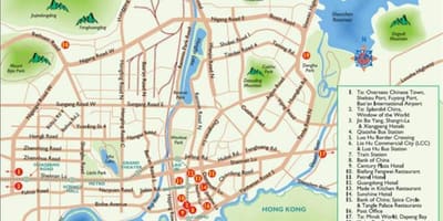 地図の深センにショッピング