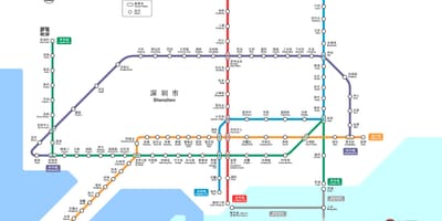 深セン鉄道の地図