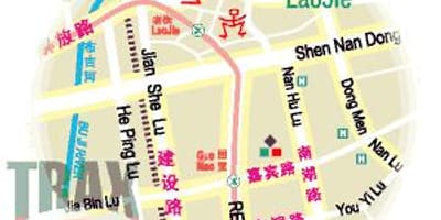 東門市場の深センの地図