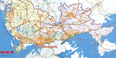 地図の深セン中国でのems