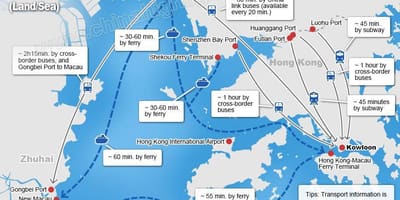 地図の珠海フェリーターミナル